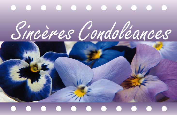 9185 - Carte simple Sincères condoléances