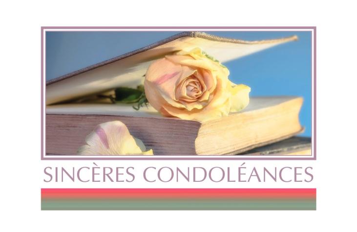 9188 - Carte simple Sincères condoléances